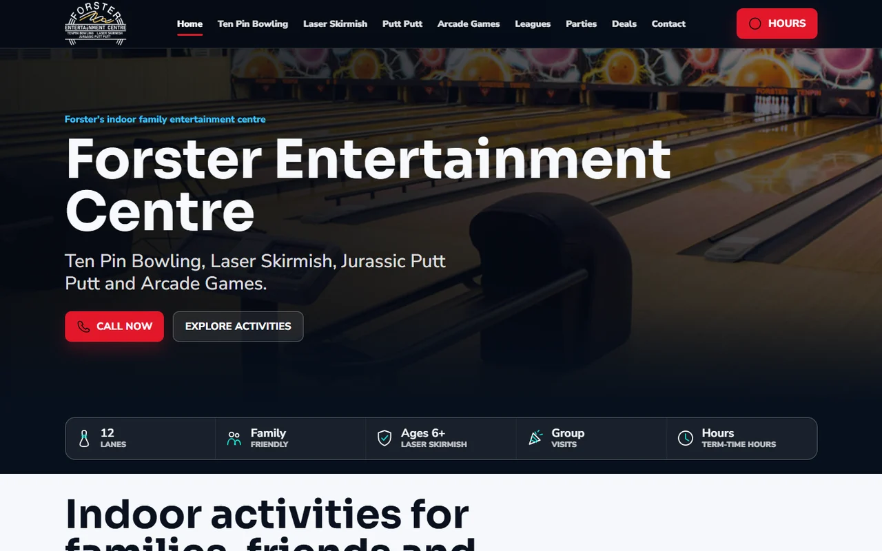 Forster Entertainment Centre website built by ACS
